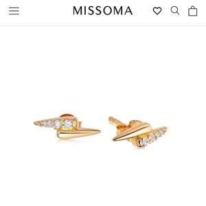 Missoma Gold Half Pave Double Claw Studs